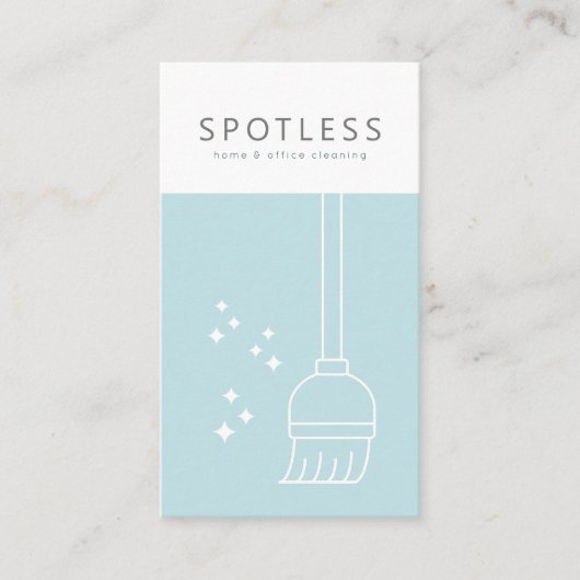 Carte De Visite Salle de bain moderne Nettoyage Bleu clair Service (Devant)