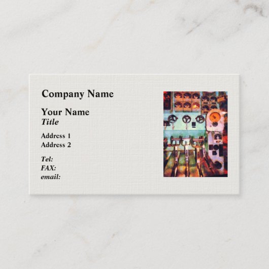 Carte De Visite Salle de contrôle électrique Steampunk (Devant)