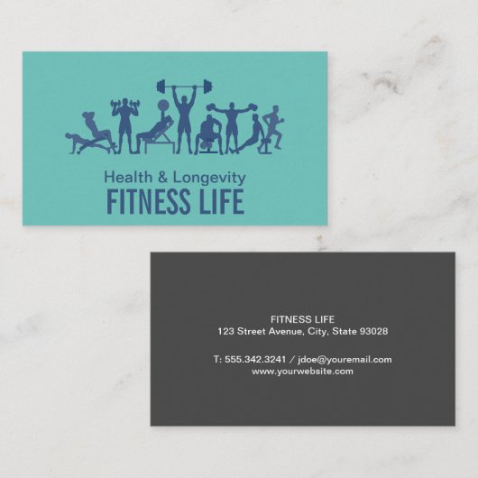 Carte De Visite Salle De Fitness | Formation pratique (Devant / Derrière)