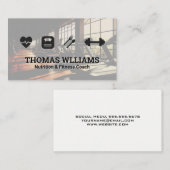 Carte De Visite Salle De Fitness | Utiliser les icônes (Devant / Derrière)