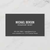 Carte De Visite Salle de restaurant (Dos)