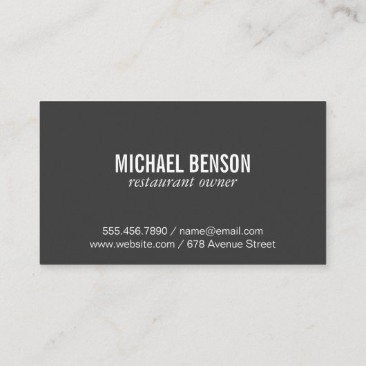 Carte De Visite Salle de restaurant (Dos)