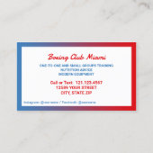 Carte De Visite Salle De Sport De Boxe (Dos)
