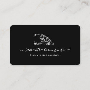 Carte De Visite Salle de sport de yoga fitness Black