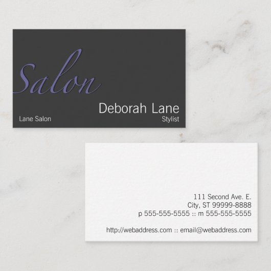 Carte De Visite Salon (Devant / Derrière)