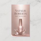 Carte De Visite Salon à ongle Manicuriste Rose Gold Polonais Splas (Devant)