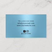 Carte De Visite Salon à ongle Polonais Manicurist Bleu & Argent (Dos)