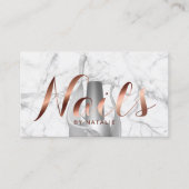 Carte De Visite Salon à ongle Polonais Manicuriste Rose Typographi (Devant)