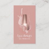 Carte De Visite Salon à ongle Rose or polonais Splash Manicuriste (Devant)