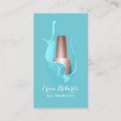 Carte De Visite Salon à ongle Rose or polonais Turquoise Splash (Devant)