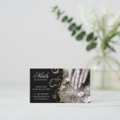 Carte De Visite Salon à ongles Black Gold Sparkings (Debout devant)