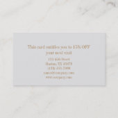 Carte De Visite salon à ongles de beauté de mode girly (Dos)