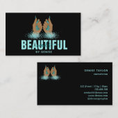 Carte De Visite salon à ongles femme main holographe nails technic (Devant / Derrière)