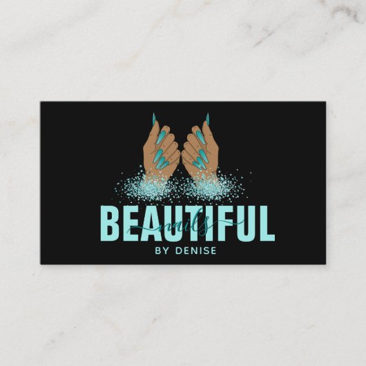 Carte De Visite salon à ongles femme main holographe nails technic (Devant)