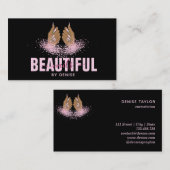 Carte De Visite salon à ongles femme main holographe nails technic (Devant / Derrière)