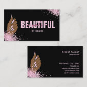 Carte De Visite salon à ongles femme main holographe nails technic (Devant / Derrière)