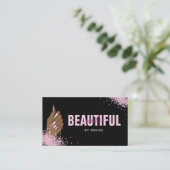 Carte De Visite salon à ongles femme main holographe nails technic (Debout devant)