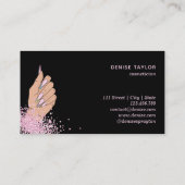 Carte De Visite salon à ongles femme main holographe nails technic (Dos)
