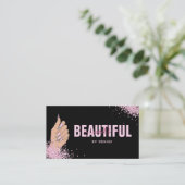 Carte De Visite salon à ongles femme main holographe nails technic (Debout devant)