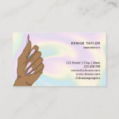 Carte De Visite salon à ongles femme main holographe nails technic (Dos)