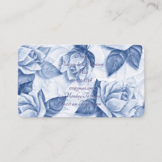 Carte De Visite salon à ongles fleuris (Devant)
