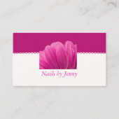 Carte De Visite Salon à ongles floraux rose-blanc moderne (Devant)