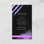 Carte De Visite Salon à ongles Holographique moderne Glam tendance (Dos)