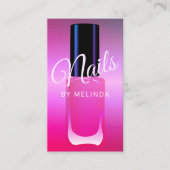 Carte De Visite Salon à ongles manicuriste moderne rose rose éléga (Devant)