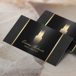 Carte De Visite Salon à ongles Maquillage polonais Élégant Cuir