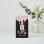 Carte De Visite Salon à ongles moderne Rose Gold Drives Nail Manic (Debout devant)