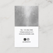 Carte De Visite Salon à ongles Moderne Silver & White Splash Manic (Dos)
