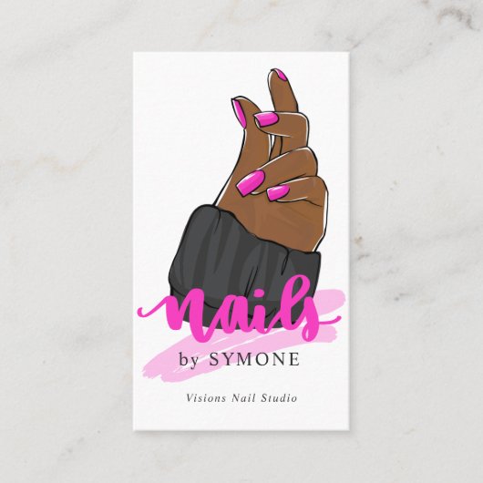 Carte De Visite Salon à ongles | Nail Tech | Artiste à ongles | Ro (Devant)