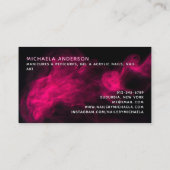 Carte De Visite Salon à ongles rose et fumée/Technicien (Dos)