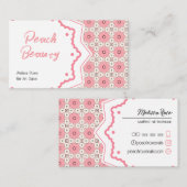 Carte De Visite Salon à ongles rose Motif noir modifiable (Devant / Derrière)