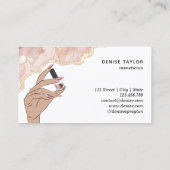 Carte De Visite salon à ongles rose vif femme technicien des ongle (Dos)