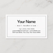 Carte De Visite Salon à ongles Technicien à ongles Plain Minimal (Dos)