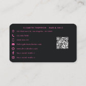 Carte De Visite Salon afro-américain vibrant rose chaud (Dos)