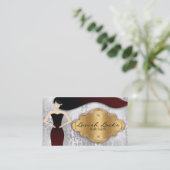 Carte De Visite Salon argenté de coiffeur de damassé d'or (Debout devant)