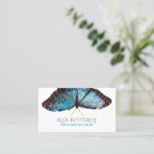 Carte De Visite Salon aux papillons bleus et Spa élégant (Debout devant)