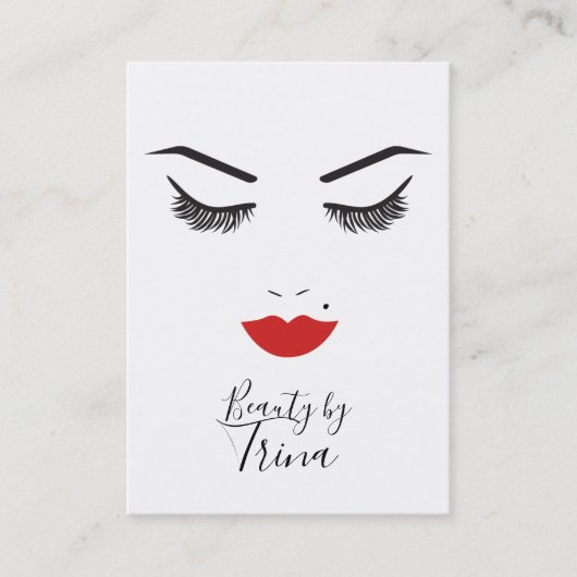 Carte De Visite Salon Beauty Maquillage Visage Lashes & Lèvres rou (Devant)