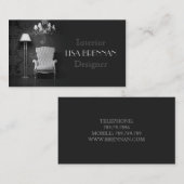 Carte De Visite Salon blanc classique de chaise de dessinateur (Devant / Derrière)