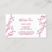 Carte De Visite Salon blanc rose cerisier professionnel (Dos)