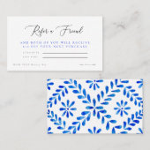 Carte De Visite Salon Bleu Cobalt Référer une remise à un ami (Devant / Derrière)