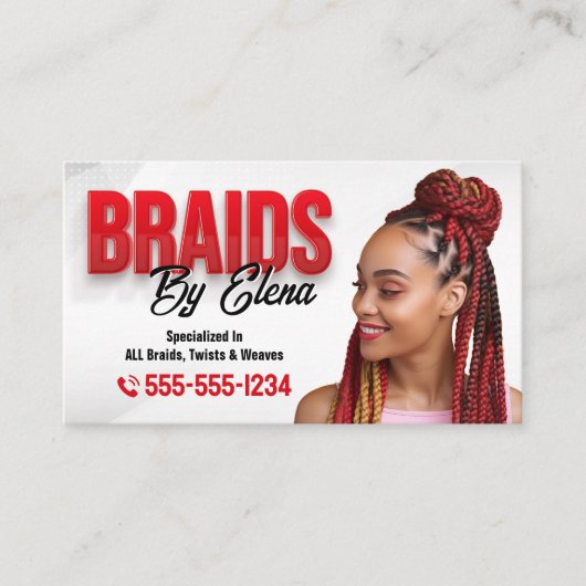 Carte De Visite Salon Braid Braider Braid (Devant)