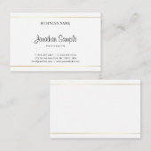 Carte De Visite Salon Calligraphie Script Moderne Élégant Plain Lu (Devant / Derrière)