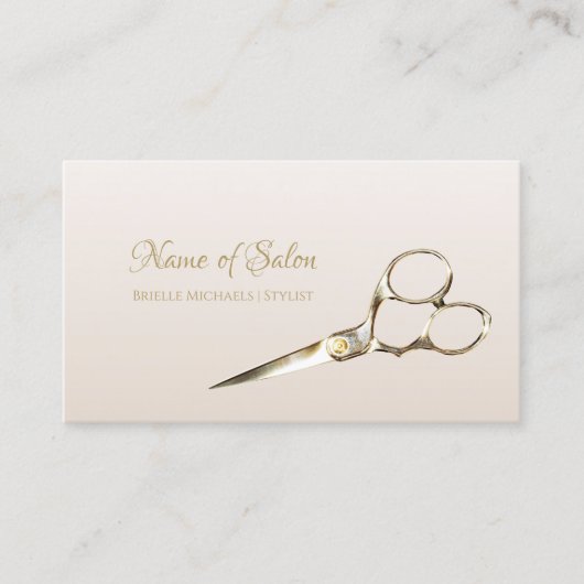 Carte De Visite Salon Cheveux Élégant ciseaux de coupe de cheveux  (Devant)