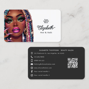 Carte De Visite Salon Chic de Hip Hop Urbain Étincelant pour Tenda