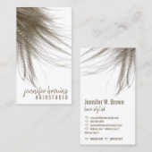 Carte De Visite Salon Coiffure élégant Fille Wavy Long Cheveux (Devant / Derrière)