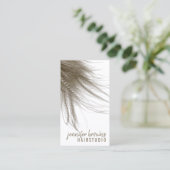 Carte De Visite Salon Coiffure élégant Fille Wavy Long Cheveux (Debout devant)