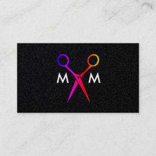 Carte De Visite Salon coloré Shears Monogramme